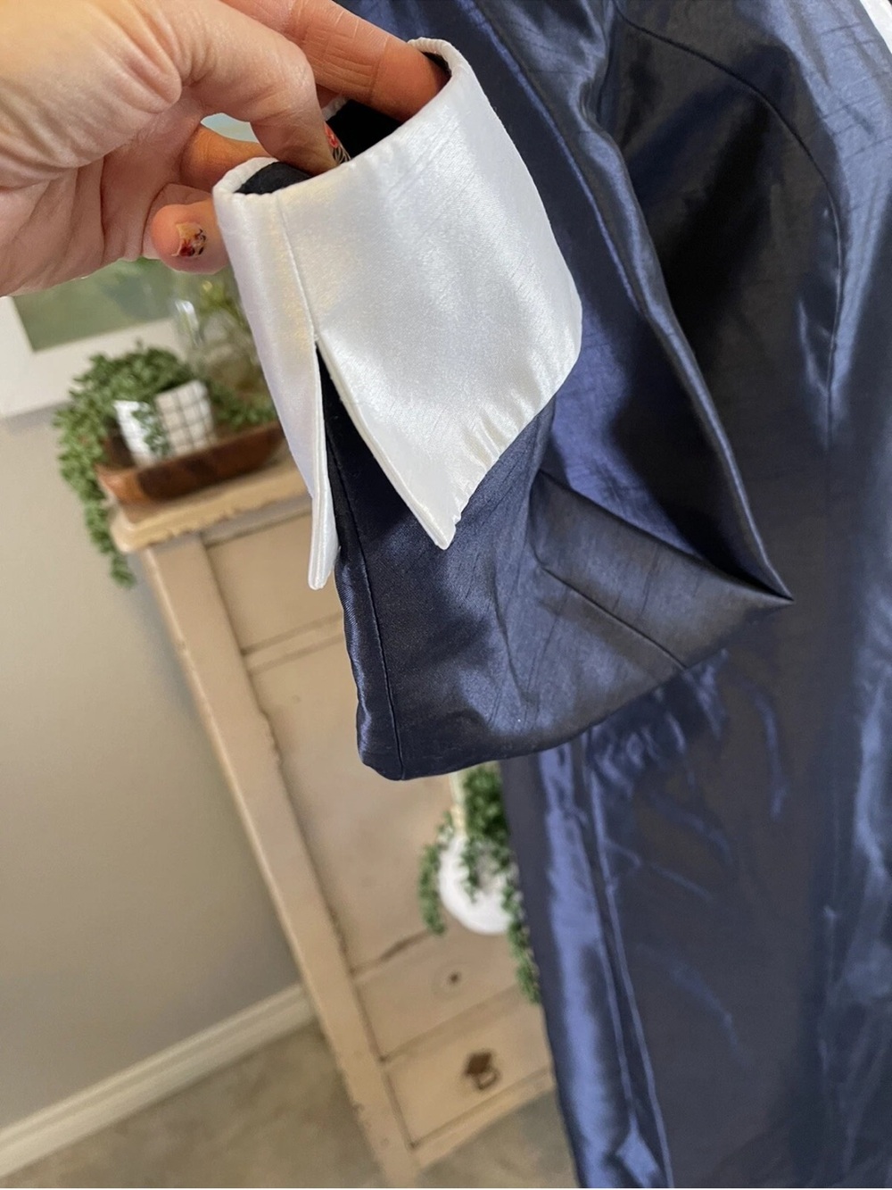 NWT Ashro Duster Jacket Long Formal Cuffed Sleeve Blue Church Clothes Wedding 6 - Picture 5 of 10